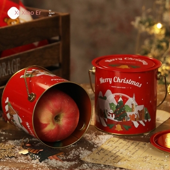 Cutie creativă de Crăciun pentru măr, din metal, ambalaj pentru cadouri și decorațiuni