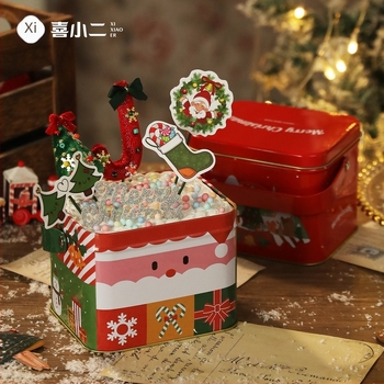 Cutie creativă de Crăciun pentru măr, din metal, ambalaj pentru cadouri și decorațiuni