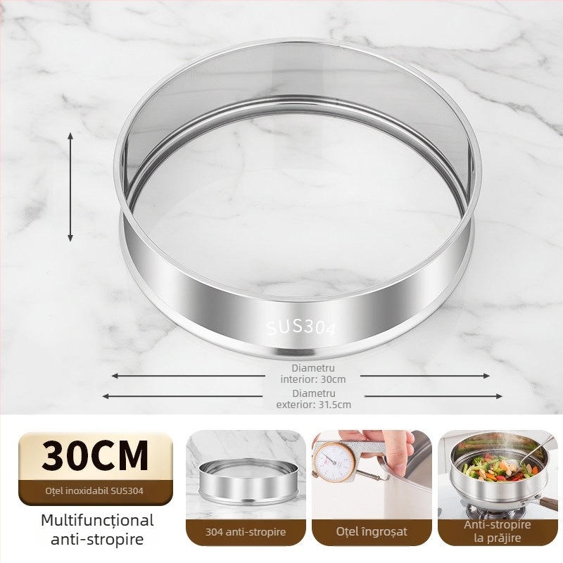 Coș de gătit la abur din oțel inoxidabil 304 cu protecție împotriva stropirii de ulei, suport de gătit la abur ridicat pentru uz casnic, separator de apă, suport pentru filtru de ulei, capac multifuncțional