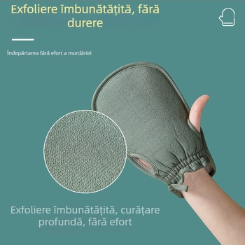 Mănuși de baie exfoliante pentru uz casnic, exfoliere puternică a spatelui, curățare nedureroasă, mănuși din pânză cu granulație grosieră, gri