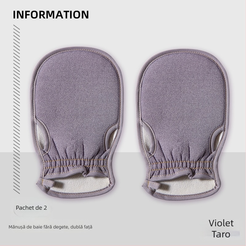 Mănuși de baie exfoliante pentru uz casnic, exfoliere puternică a spatelui, curățare nedureroasă, mănuși din pânză cu granulație grosieră, gri