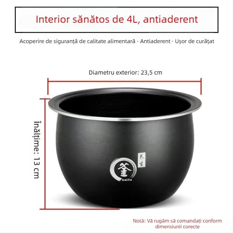 Vas interior universal pentru oală electrică de gătit orez, 5 litri, compatibil cu Meiling, Wanlida și Xianke, vas interior sferic îngroșat