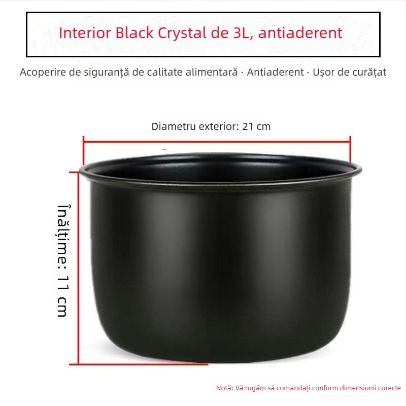 Vas interior universal pentru oală electrică de gătit orez, 5 litri, compatibil cu Meiling, Wanlida și Xianke, vas interior sferic îngroșat