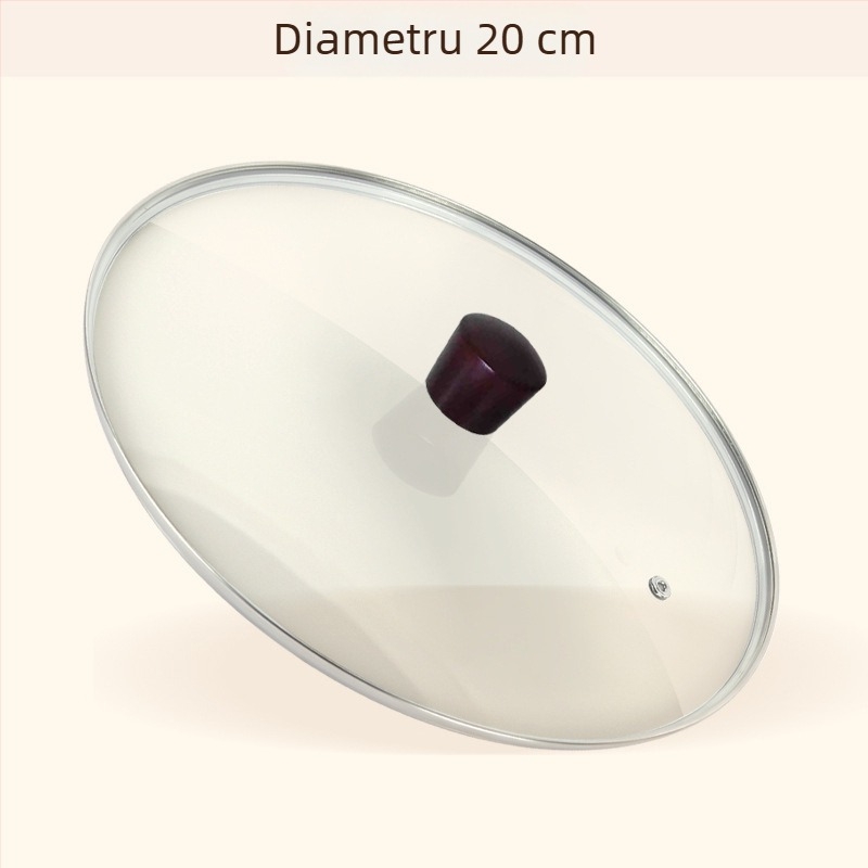Capac din sticlă temperată pentru oale, transparent, pentru vase de gătit (20–36 cm)