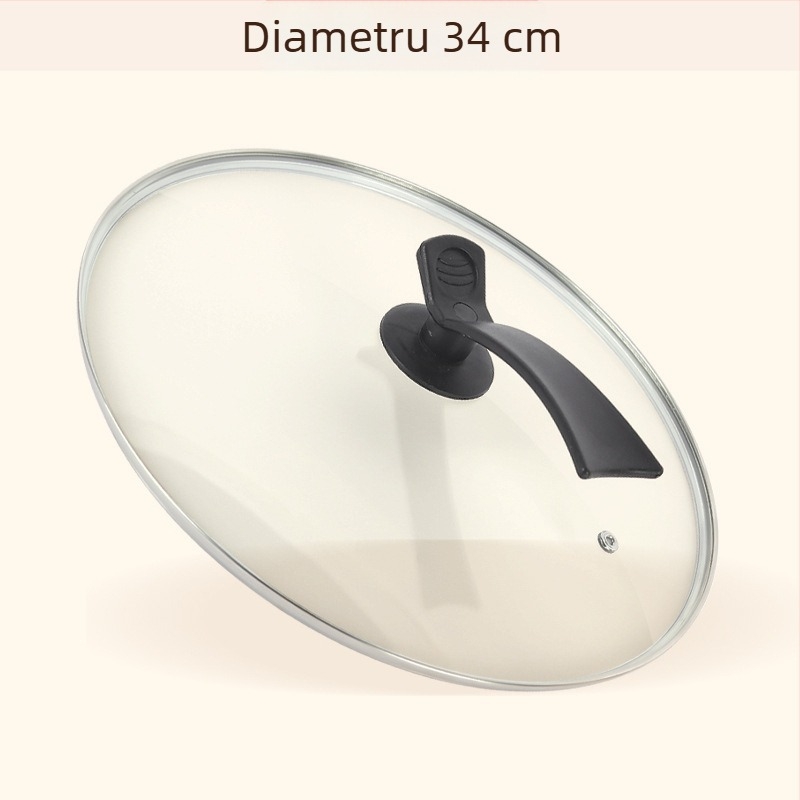 Capac din sticlă temperată pentru oale, transparent, pentru vase de gătit (20–36 cm)