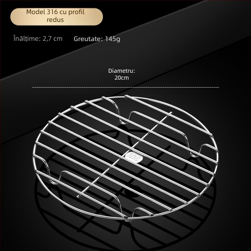 Raft de aburi din oțel inoxidabil 316, de calitate alimentară, pentru ouă, pentru wok, mare, cu picioare înalte