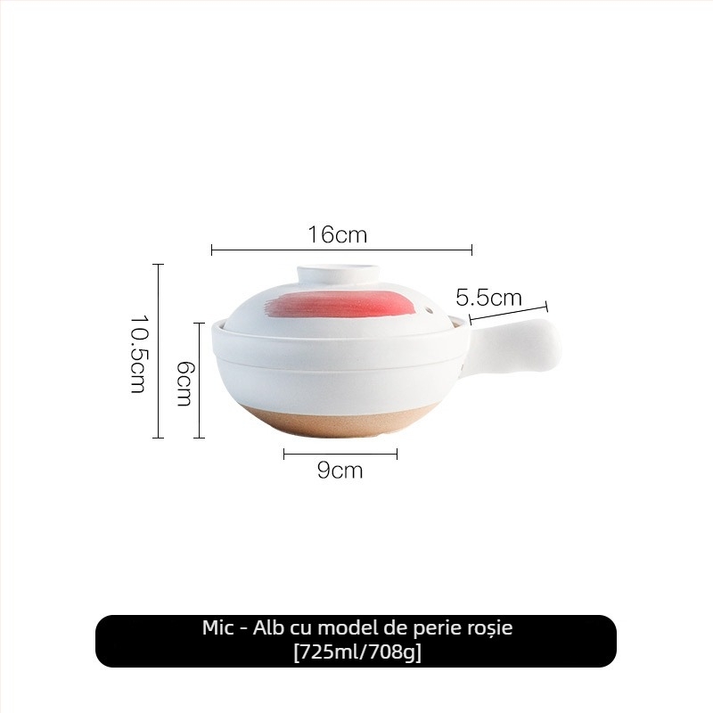 Caserolă japoneză cu mâner, pentru aragaz, 1 L, mică