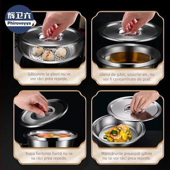 Capac din oțel inoxidabil 304, de calitate alimentară, pentru oală, multifuncțional, robust pentru uz casnic