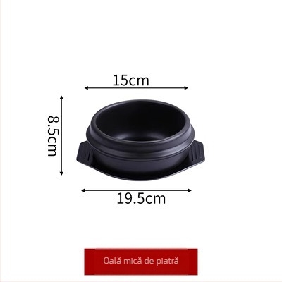 Vas de piatră în stil coreean pentru uz casnic — oală pentru Bibimbap și ghiveci, mic vas cu strat antiaderent, compatibil cu aragaz pe gaz, Chef Meisi