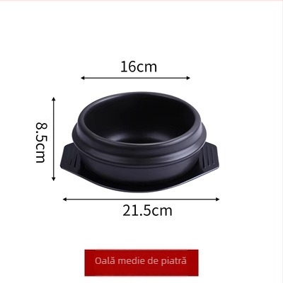 Vas de piatră în stil coreean pentru uz casnic — oală pentru Bibimbap și ghiveci, mic vas cu strat antiaderent, compatibil cu aragaz pe gaz, Chef Meisi