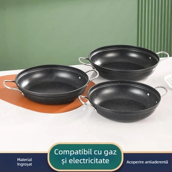 Oală din fier forjat cu două mâneri pentru ghiveci de pui și orez, compatibilă inducție, antiaderent