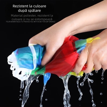 Ghirlandă cu steaguri triunghiulare colorate pentru nunți și sărbători — poliester, rezistent la decolorare