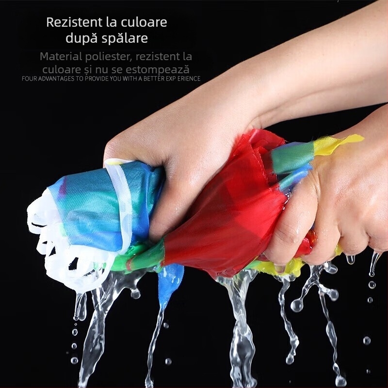 Ghirlandă cu steaguri triunghiulare colorate pentru nunți și sărbători — poliester, rezistent la decolorare