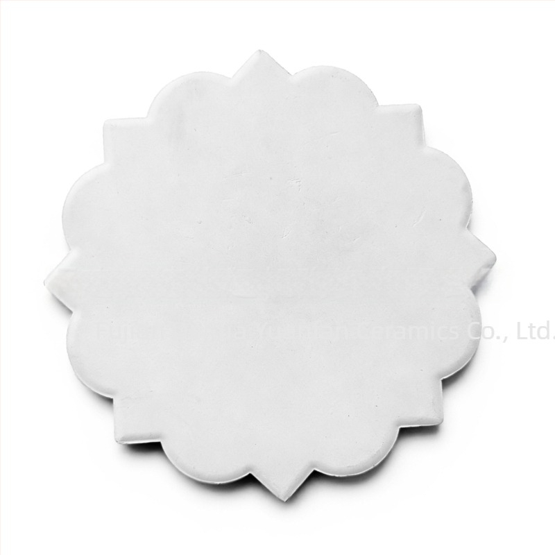 Suporturi ceramice pentru pahare cu model floral, formă circulară, suprafață albă, imprimare UV pentru modele DIY, diametru 10,8 cm