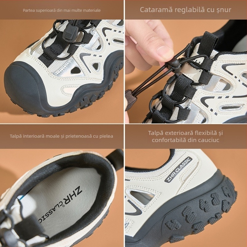 ZHR Sandale sport pentru femei cu decupaj, antiderapante pentru drumeții în aer liber – Vară 2024