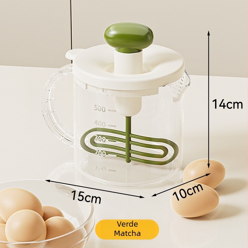Mixer manual pentru ouă cu filtru încorporat și cupă de amestec pentru frișcă și coacere