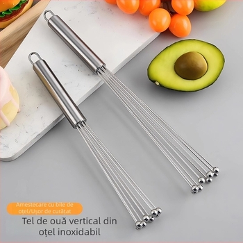 Tel de ouă din oțel inoxidabil, design vertical, manual, pentru cofetărie casnică