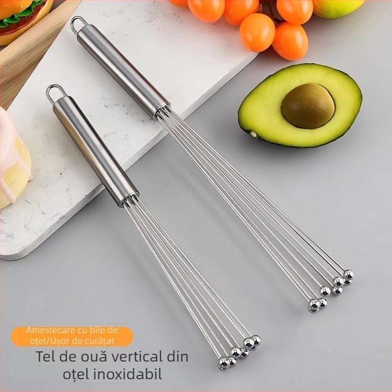 Tel de ouă din oțel inoxidabil, design vertical, manual, pentru cofetărie casnică