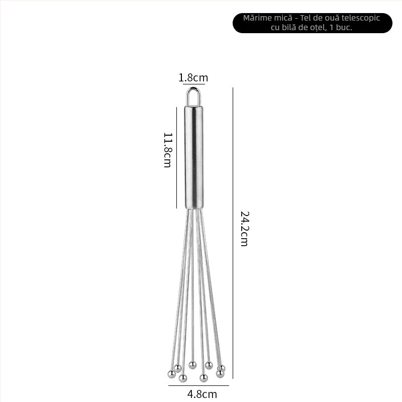 Tel de ouă din oțel inoxidabil, design vertical, manual, pentru cofetărie casnică
