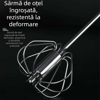 Tel de ou din oțel inoxidabil, manual, pentru coacere — amestecător pentru ouă și frișcă