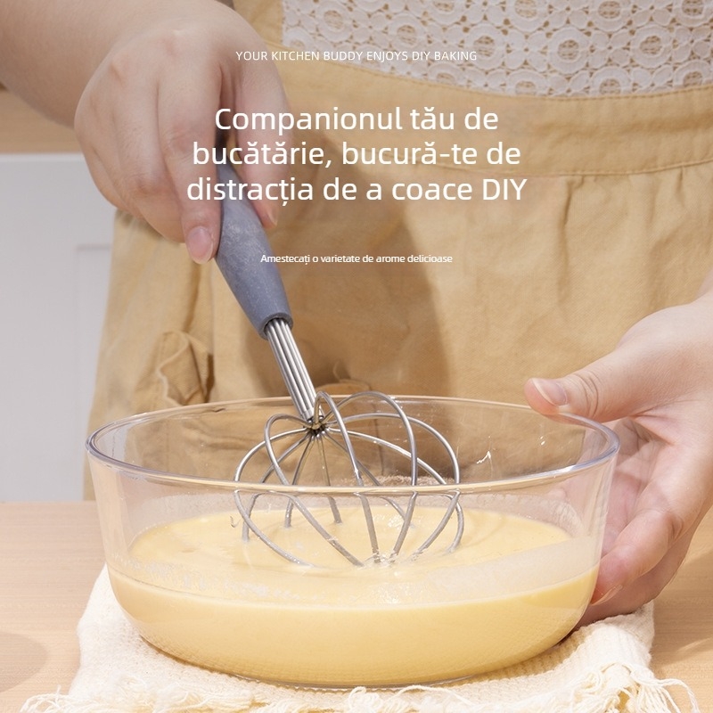 Bețișor de amestecat ouă din oțel inoxidabil, manual, pentru uz casnic
