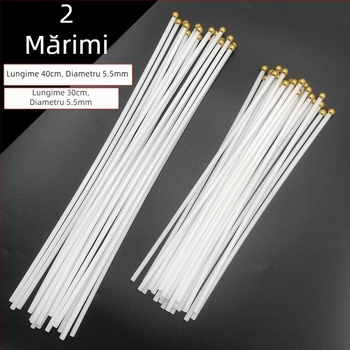 Stâlp de steag din plastic pentru steaguri mici Nr.7–Nr.8, acționat manual, alb, diametru 5 mm, lungime 30–40 cm, capac plat rotund