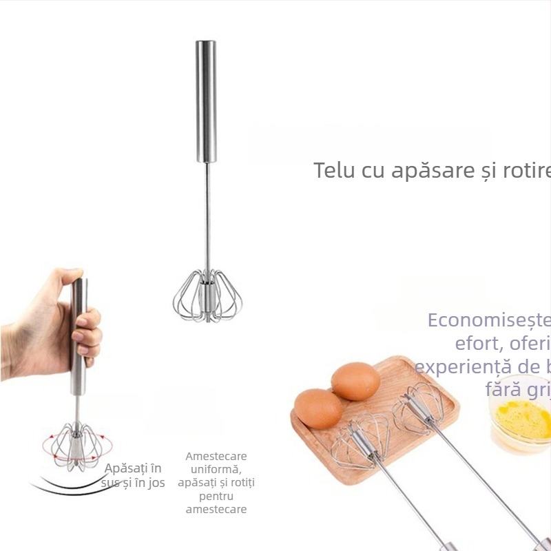 Bețișor din oțel inoxidabil – tel manual pentru ouă și smântână, ușor de folosit, durabil