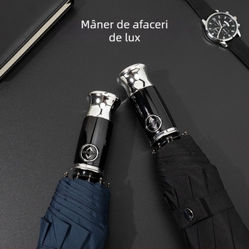 Umbrelă automată, pliabilă, mare, cu 10 brațe, rezistentă la vânt, umbrelă de afaceri premium