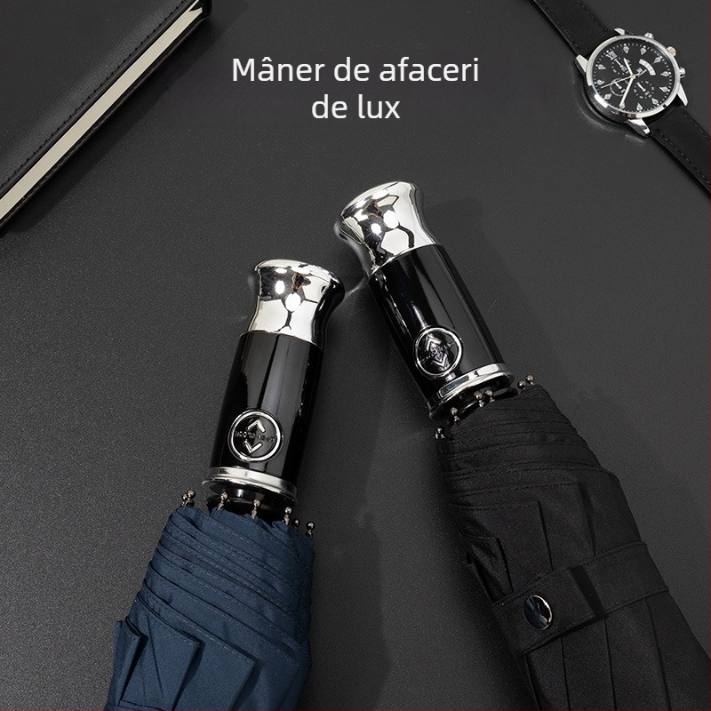 Umbrelă automată, pliabilă, mare, cu 10 brațe, rezistentă la vânt, umbrelă de afaceri premium