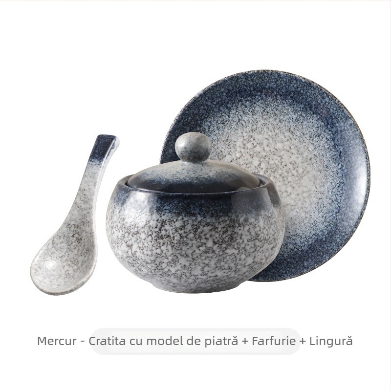 Oală ceramică pentru baie în abur cu capac, porție unică, supă cu Bird's Nest și Buddha Jumping Over the Wall, pentru uz hotelier, capacitate mare