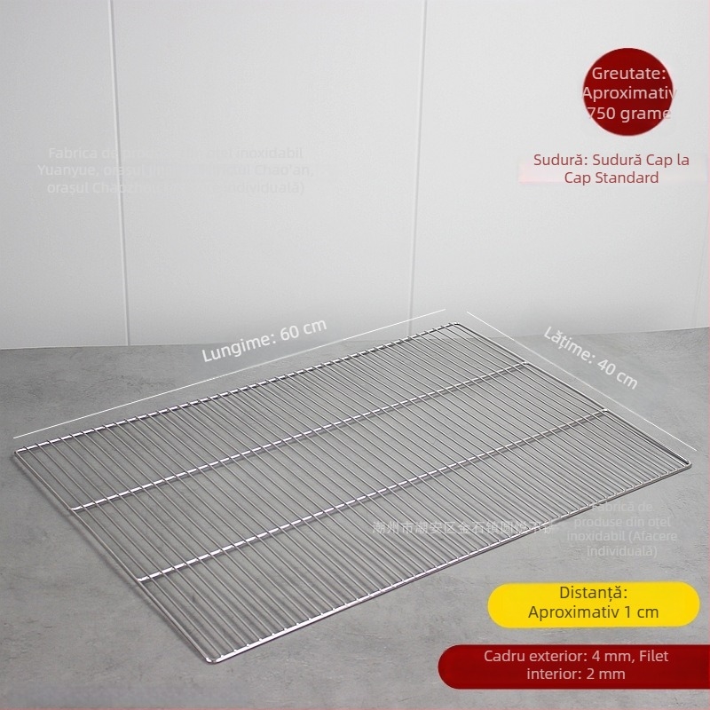 Grătar din oțel inoxidabil 304 pentru coacere și răcire, 60×40 cm, cu picioare; grătar de răcire pentru prăjituri; suport de uscare pâine; plasă de filtrare a uleiului; utilizare comercială