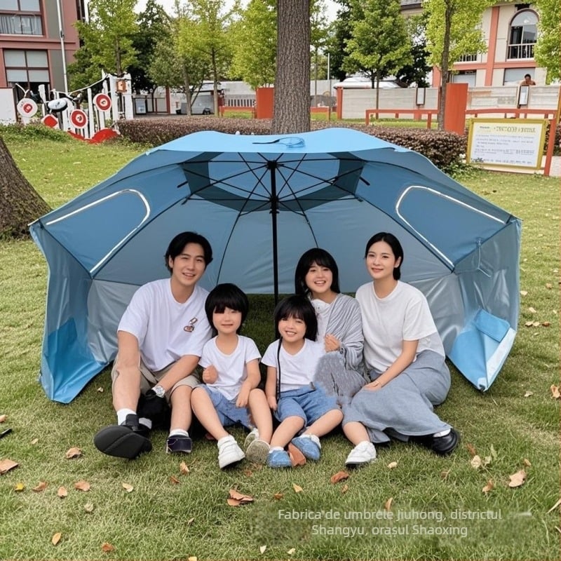 Umbrelă de plajă portabilă, cort multifuncțional pentru camping în aer liber