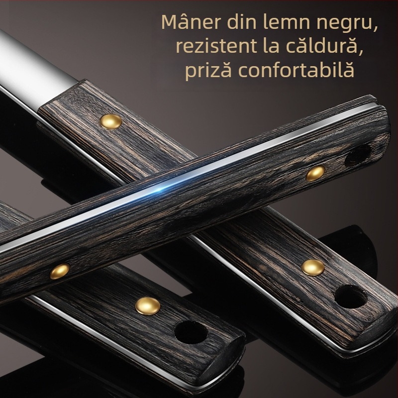 Set de ustensile de bucătărie din oțel inoxidabil 316L: spatulă, lingură de gătit, lingură de servire și lingură de supă