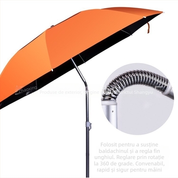 Articulație universală cu arc pentru umbrelă de pescuit, 22 mm