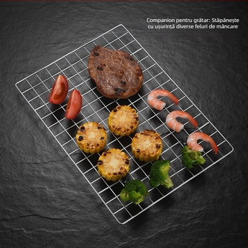 Plasă din oțel inoxidabil pentru exterior, gril pentru carne și pește, suport de răcire pentru pâine și biscuiți, încălzitor de ceai