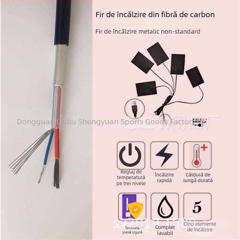 Vestă încălzită cu USB, talie reglabilă, pentru toamnă și iarnă, temperatură constantă, unisex