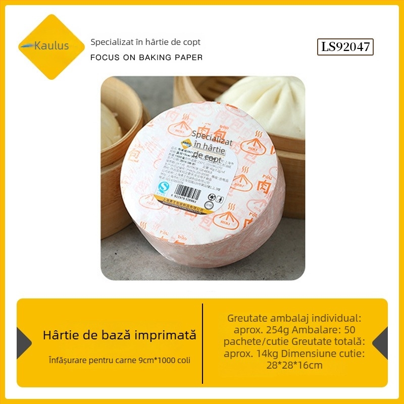 Hârtie de aburi imprimabilă pentru bao cu carne și umplutură de fasole, compatibilă imprimare, 1000 de coli
