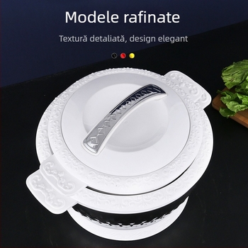 Set de vase din oțel inoxidabil izolat, 3 piese, capace etanșe, 201 oțel inoxidabil