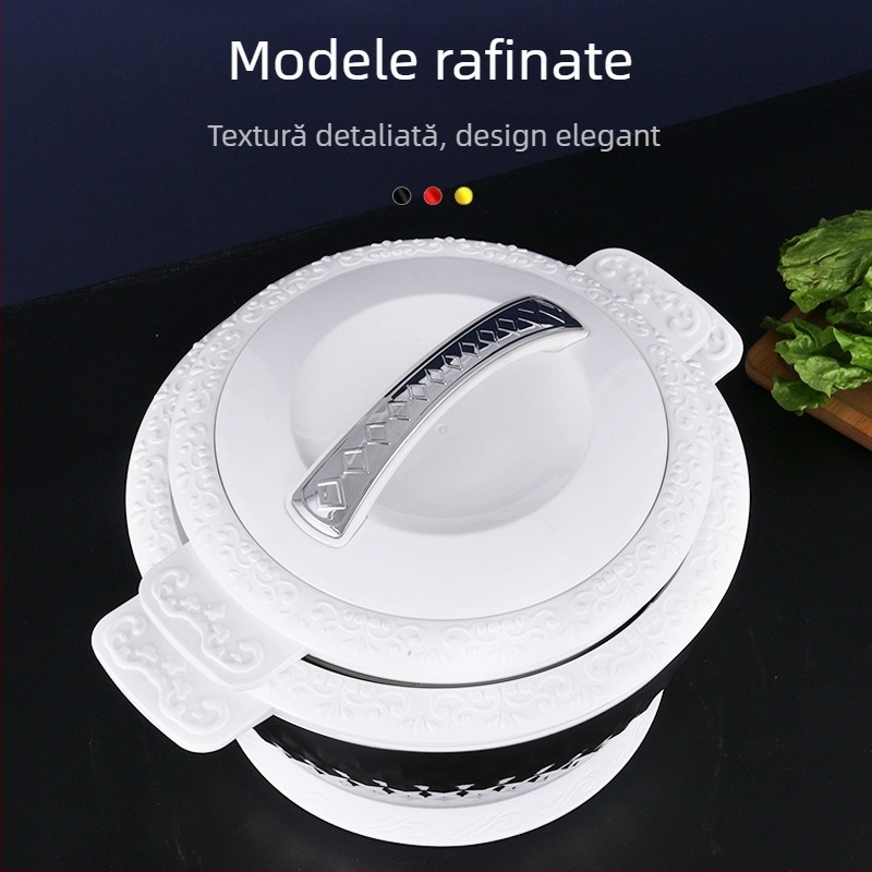 Set de vase din oțel inoxidabil izolat, 3 piese, capace etanșe, 201 oțel inoxidabil