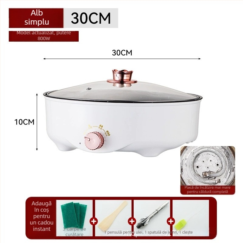 Chestnut tigaie grill electrică cu placă ceramică, diametrul 26-28 cm, încălzire pe o singură parte, 600W, model Ggx-18e, pentru uz casnic