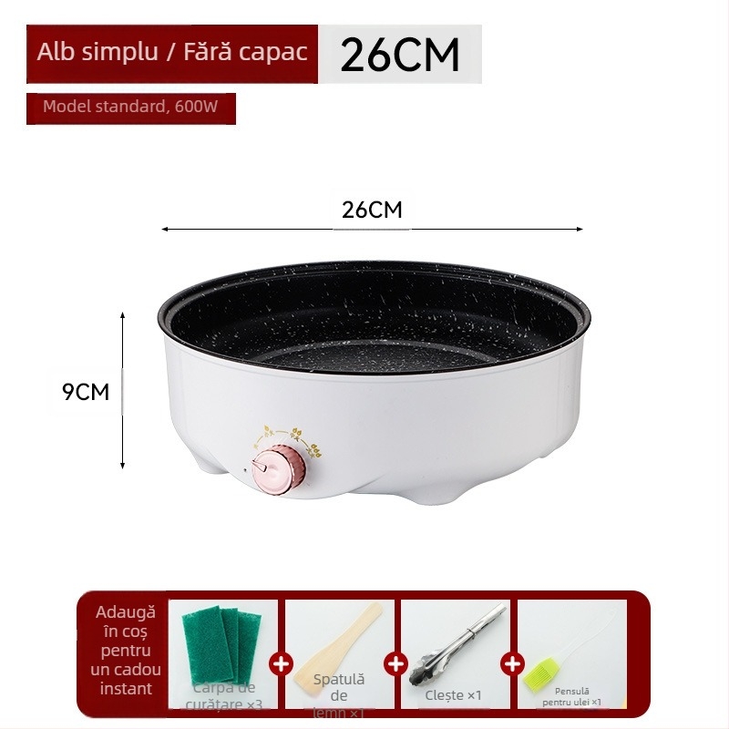 Chestnut tigaie grill electrică cu placă ceramică, diametrul 26-28 cm, încălzire pe o singură parte, 600W, model Ggx-18e, pentru uz casnic