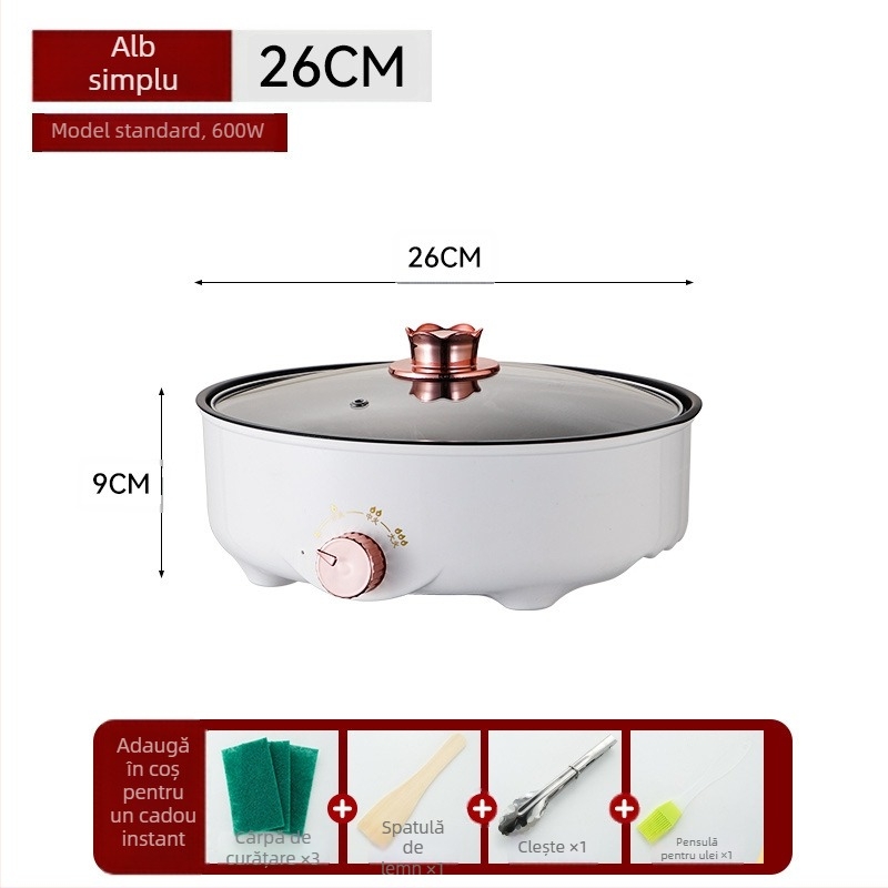 Chestnut tigaie grill electrică cu placă ceramică, diametrul 26-28 cm, încălzire pe o singură parte, 600W, model Ggx-18e, pentru uz casnic