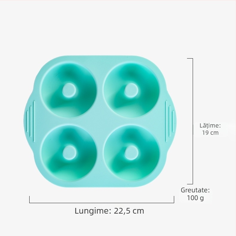 Formă din silicon cu patru cavități pentru coacere DIY, formă pentru gogoși, formă creativă pentru biscuiți cu formă circulară