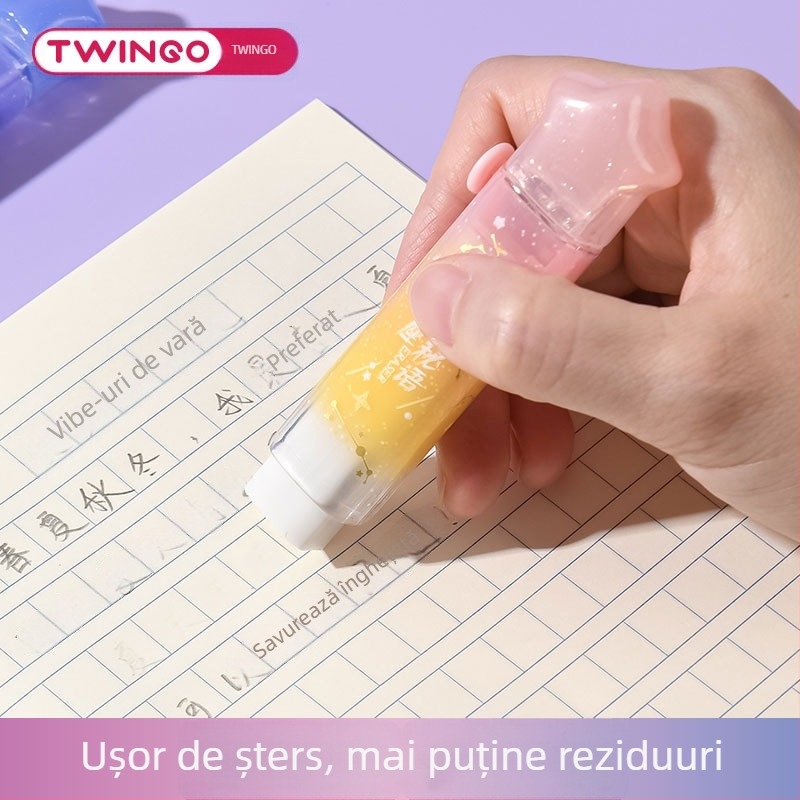 Guma de șters cu nuanțe gradient, motiv de constelație, retractabilă, pentru artă și desen, fără reziduuri, nu lasă urme