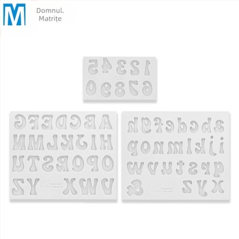 Molduri din silicon pentru litere mari și mici și cifre, pentru decorarea torturilor, fondant și ciocolată