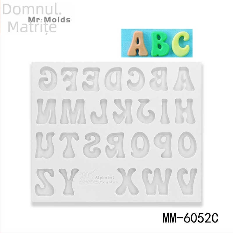 Molduri din silicon pentru litere mari și mici și cifre, pentru decorarea torturilor, fondant și ciocolată