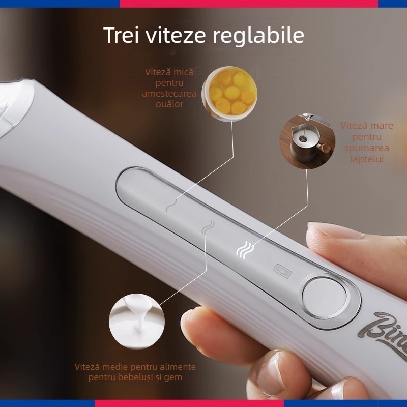 Bincoo Spumător de lapte pentru cafea și matcha, bețișor electric de amestecare, compact