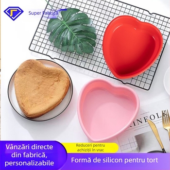 Formă de copt din silicon, inimă, pentru prăjituri în straturi și mousse, DIY