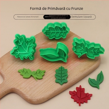 Set de 4 forme de biscuiți în formă de frunză din plastic