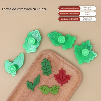 Set de 4 forme de biscuiți în formă de frunză din plastic